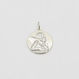 MEDALLA ANGEL RAFAEL 22MM PULIDA /PLATA